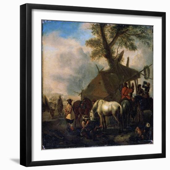 'The Watering Place', 17th century-Philips Wouwerman-Framed Giclee Print