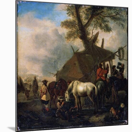 'The Watering Place', 17th century-Philips Wouwerman-Mounted Giclee Print