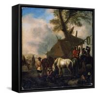 'The Watering Place', 17th century-Philips Wouwerman-Framed Stretched Canvas