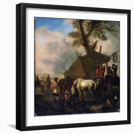 'The Watering Place', 17th century-Philips Wouwerman-Framed Giclee Print