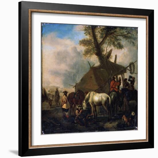 'The Watering Place', 17th century-Philips Wouwerman-Framed Giclee Print