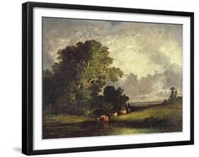 The Watering Place, Fontainebleau-Leon-Victor Dupre-Framed Giclee Print