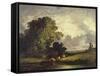 The Watering Place, Fontainebleau-Leon-Victor Dupre-Framed Stretched Canvas