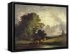 The Watering Place, Fontainebleau-Leon-Victor Dupre-Framed Stretched Canvas