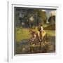 The Watering Place, (Oil on Canvas)-Harold Harvey-Framed Giclee Print