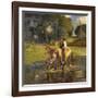 The Watering Place, (Oil on Canvas)-Harold Harvey-Framed Giclee Print