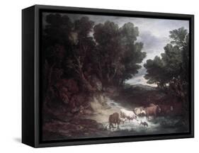 The Watering Place-Thomas Gainsborough-Framed Stretched Canvas