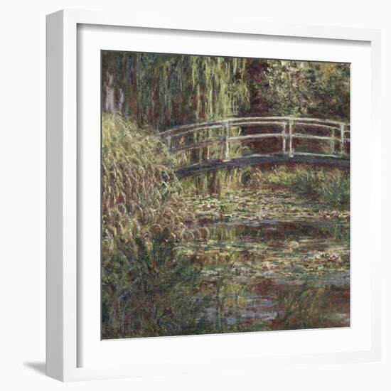 The Waterlily Pond, Harmony in Pink, 1900-Claude Monet-Framed Giclee Print