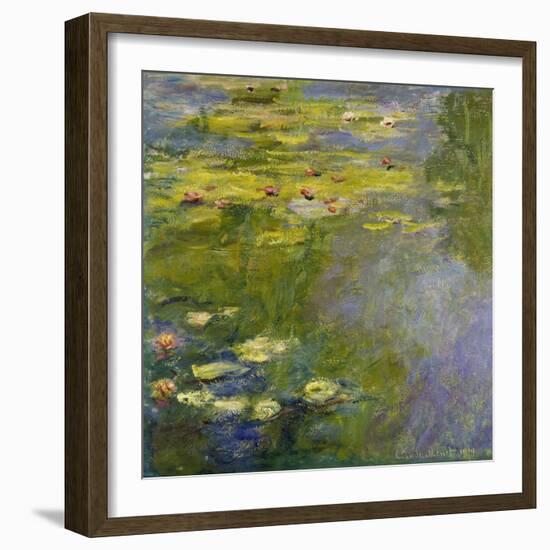 The Waterlily-Pond, (Le Bassin Aux Nymphéas), 1919-Claude Monet-Framed Giclee Print