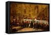 The Waterloo Banquet, 1836-John William Salter-Framed Stretched Canvas