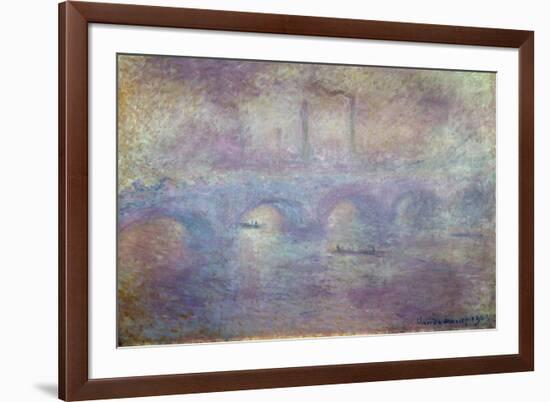 The Waterloo Bridge, Fog Effect, 1903-Claude Monet-Framed Giclee Print