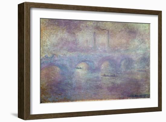 The Waterloo Bridge, Fog Effect, 1903-Claude Monet-Framed Giclee Print