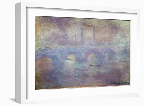 The Waterloo Bridge, Fog Effect, 1903-Claude Monet-Framed Giclee Print