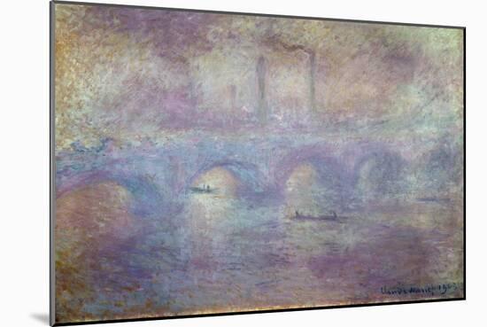 The Waterloo Bridge, Fog Effect, 1903-Claude Monet-Mounted Giclee Print