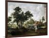 The Watermill with the Great Red Roof-Meindert Hobbema-Framed Giclee Print