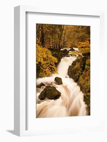 The Waters of Dob Gill in the Lake District in Full Flow after Heavy Autumn Rainfall-Julian Elliott-Framed Photographic Print