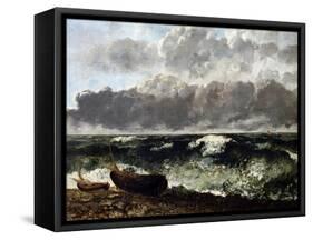 The Wave, 1869-Gustave Courbet-Framed Stretched Canvas