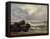 The Wave, C1870-Gustave Courbet-Framed Stretched Canvas