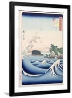 The Wave, from the Series "100 Views of the Provinces"-Ando Hiroshige-Framed Giclee Print