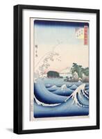 The Wave, from the Series "100 Views of the Provinces"-Ando Hiroshige-Framed Giclee Print