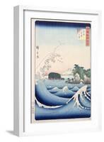 The Wave, from the Series "100 Views of the Provinces"-Ando Hiroshige-Framed Giclee Print