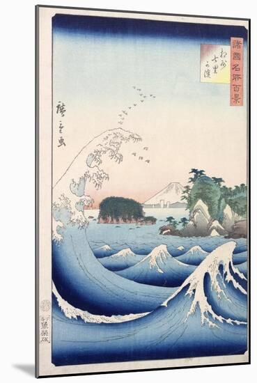 The Wave, from the Series "100 Views of the Provinces"-Ando Hiroshige-Mounted Giclee Print