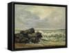 The Wave, Um 1870-Gustave Courbet-Framed Stretched Canvas