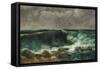 The Wave-Gustave Courbet-Framed Stretched Canvas