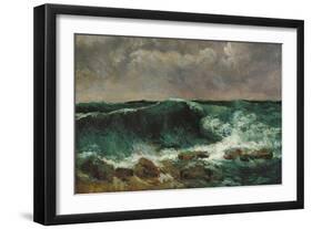 The Wave-Gustave Courbet-Framed Giclee Print