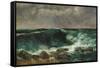 The Wave-Gustave Courbet-Framed Stretched Canvas