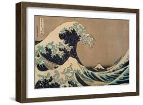 The Wave.-Katsushika Hokusai-Framed Giclee Print