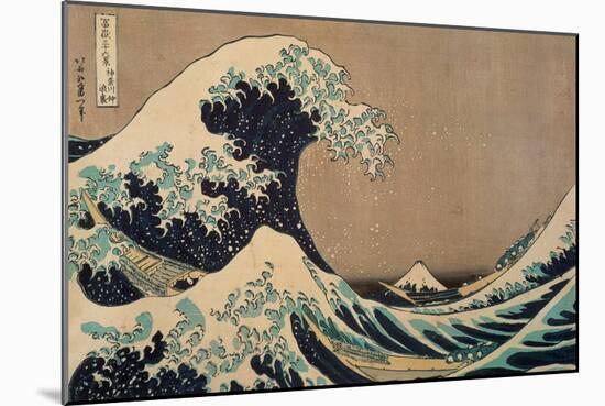 The Wave.-Katsushika Hokusai-Mounted Giclee Print