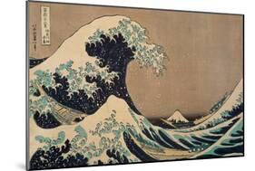 The Wave.-Katsushika Hokusai-Mounted Giclee Print