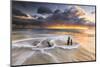 The Waves and Caribbean Sunset Frames Tree Trunks on Ffryes Beach, Antigua, Antigua and Barbuda-Roberto Moiola-Mounted Photographic Print