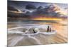 The Waves and Caribbean Sunset Frames Tree Trunks on Ffryes Beach, Antigua, Antigua and Barbuda-Roberto Moiola-Mounted Photographic Print