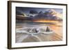 The Waves and Caribbean Sunset Frames Tree Trunks on Ffryes Beach, Antigua, Antigua and Barbuda-Roberto Moiola-Framed Photographic Print