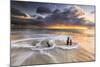 The Waves and Caribbean Sunset Frames Tree Trunks on Ffryes Beach, Antigua, Antigua and Barbuda-Roberto Moiola-Mounted Photographic Print