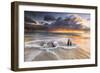 The Waves and Caribbean Sunset Frames Tree Trunks on Ffryes Beach, Antigua, Antigua and Barbuda-Roberto Moiola-Framed Photographic Print