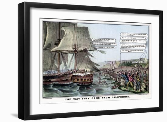 The Way They Come from California, 1849-Nathaniel Currier-Framed Giclee Print