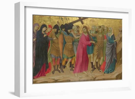 The Way to Calvary (From the Basilica of Santa Croce, Florenc), C. 1324-1325-Ugolino Di Nerio-Framed Giclee Print