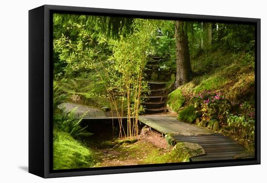 The Way to the Meditation Hall (Dojo) in the Garden of Zen Temple Ryumonji-null-Framed Stretched Canvas