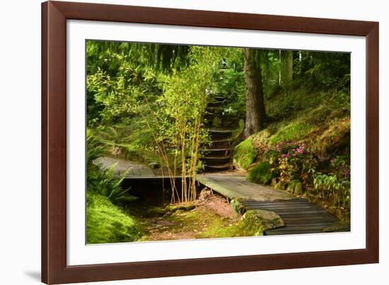 The Way to the Meditation Hall (Dojo) in the Garden of Zen Temple Ryumonji-null-Framed Photographic Print