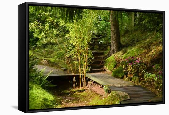 The Way to the Meditation Hall (Dojo) in the Garden of Zen Temple Ryumonji-null-Framed Stretched Canvas