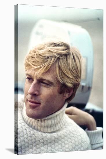 The Way We Were, Robert Redford, Directed by Sydney Pollack on the Set, 1973-null-Stretched Canvas