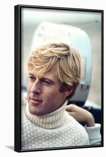 The Way We Were, Robert Redford, Directed by Sydney Pollack on the Set, 1973-null-Framed Photo