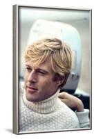 The Way We Were, Robert Redford, Directed by Sydney Pollack on the Set, 1973-null-Framed Photo