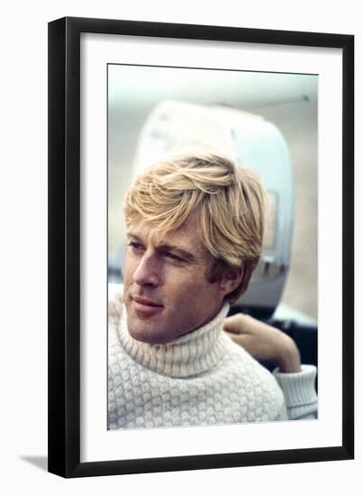 The Way We Were, Robert Redford, Directed by Sydney Pollack on the Set, 1973-null-Framed Photo