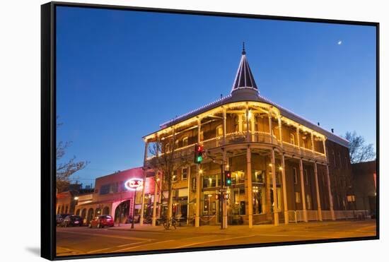 The Weatherford Hotel at Dusk in Historic Downtown Flagstaff, Arizona, USA-Chuck Haney-Framed Stretched Canvas