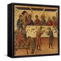 The Wedding at Cana, Detail of Tile from Episodes from Christ's Passion and Resurrection-Duccio Di buoninsegna-Framed Stretched Canvas