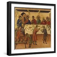 The Wedding at Cana, Detail of Tile from Episodes from Christ's Passion and Resurrection-Duccio Di buoninsegna-Framed Giclee Print